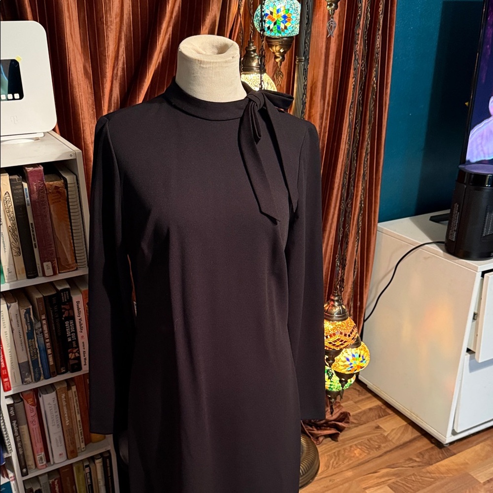 Calvin Klein Elegant Black Long Sleeve Dress
